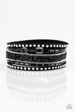 Rhinestone Rocker - Black Bracelet