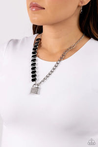 LOCK and Roll- Black Necklace