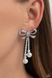 Bodacious Bow- White Post Earring