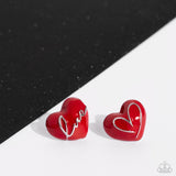 Glimmering Love- Red Post Earring