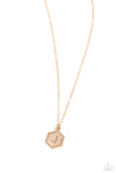 Emblematic Elegance - Gold - J Necklace