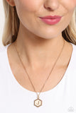 Emblematic Elegance - Gold - J Necklace