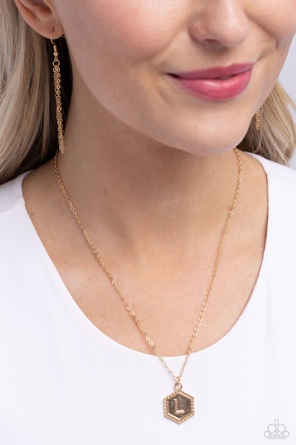 Emblematic Elegance - Gold - L Necklace