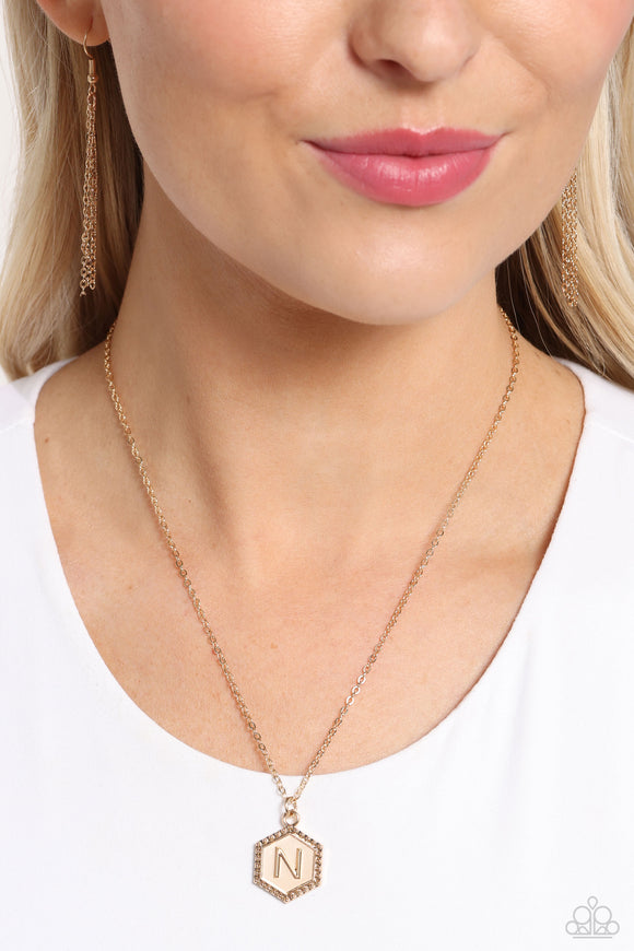 Emblematic Elegance - Gold - N Necklace