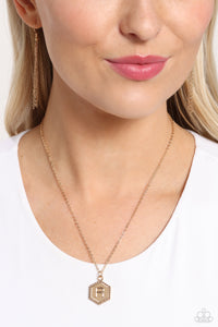 Emblematic Elegance - Gold - R Necklace