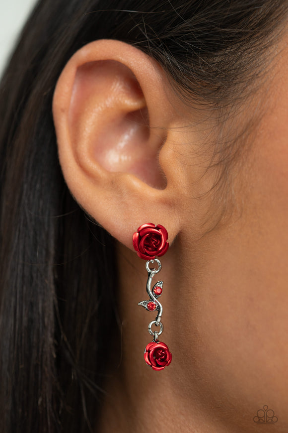 Led by the ROSE - Red Earring