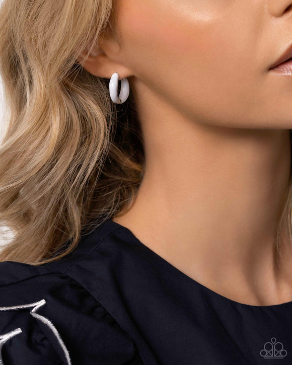 Pivoting Paint - White Earring