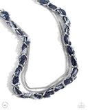 Denim Danger - Silver/Blue Necklace