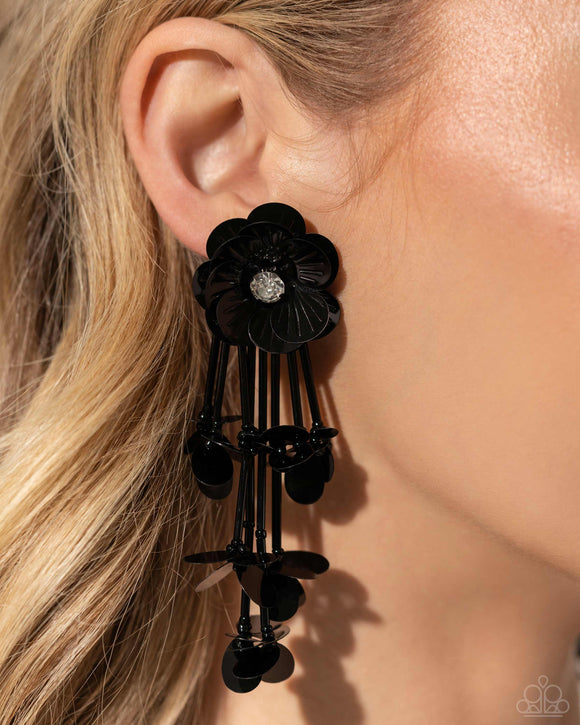 Floral Future - Black Earring