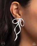 Vow To BOW - White Clip On Earring