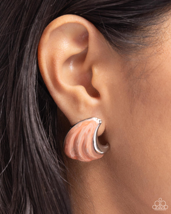 Whimsical Waves - Orange Earring