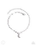 Crescent Chic - Silver Anklet