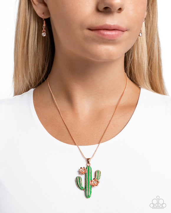 Carefree Cactus - Copper Necklace