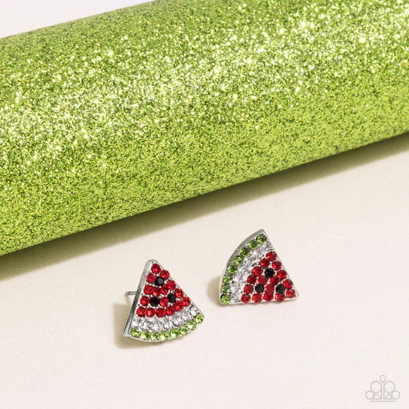 Watermelon Slice- Red Post Earring