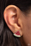 Watermelon Slice- Red Post Earring