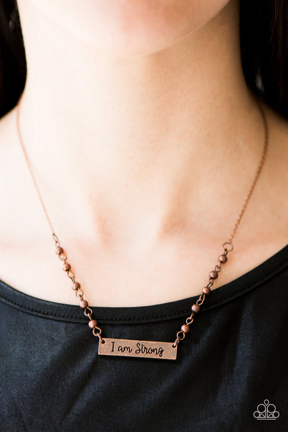 I Am Strong- Copper Necklace