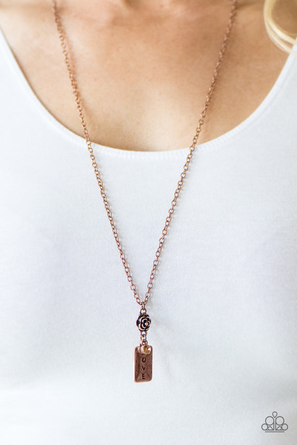 Love Is Patient- Copper Necklace