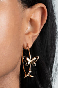 Full Out Flutter - Gold Earring