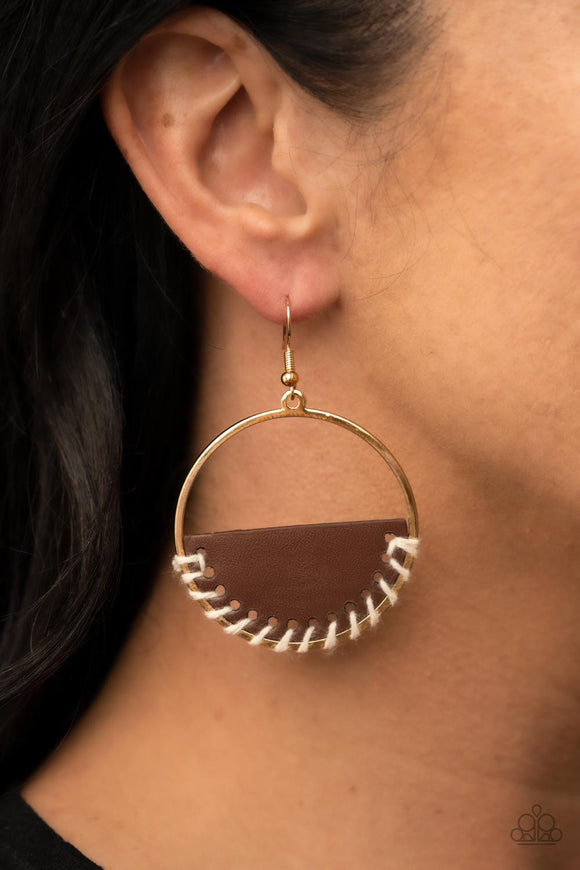 Lavishly Laid Back - Brown Earring