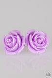 Rose Roulette- Purple Post Earring