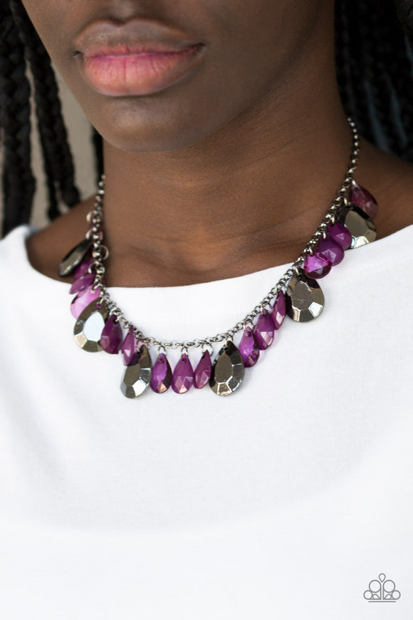 Hurricane Season- Purple Necklace