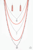 Right On Key- Orange Necklace