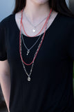 Right On Key- Orange Necklace