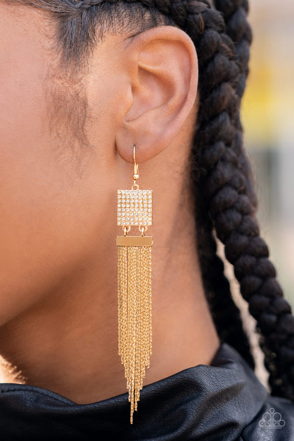 Dramatically Deco - Gold Earring