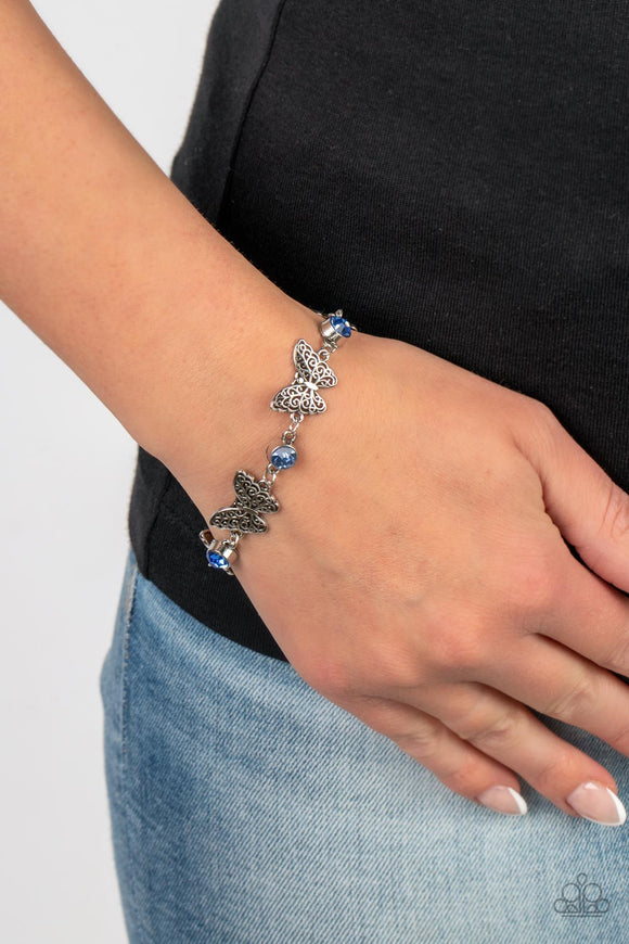 Has a WING to It - Blue Bracelet