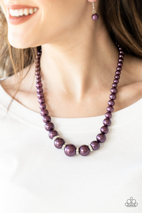 Party Pearls- Purple Necklace