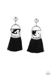 Tassel Trot- Black Post Earring