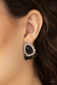 Castle Cameo- Black Post Earring