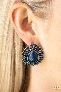 Beaded Blast- Blue Post Earring