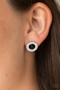 Floral Glow- Black Post Earring