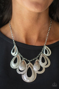 Teardrop Tempest- Silver Necklace