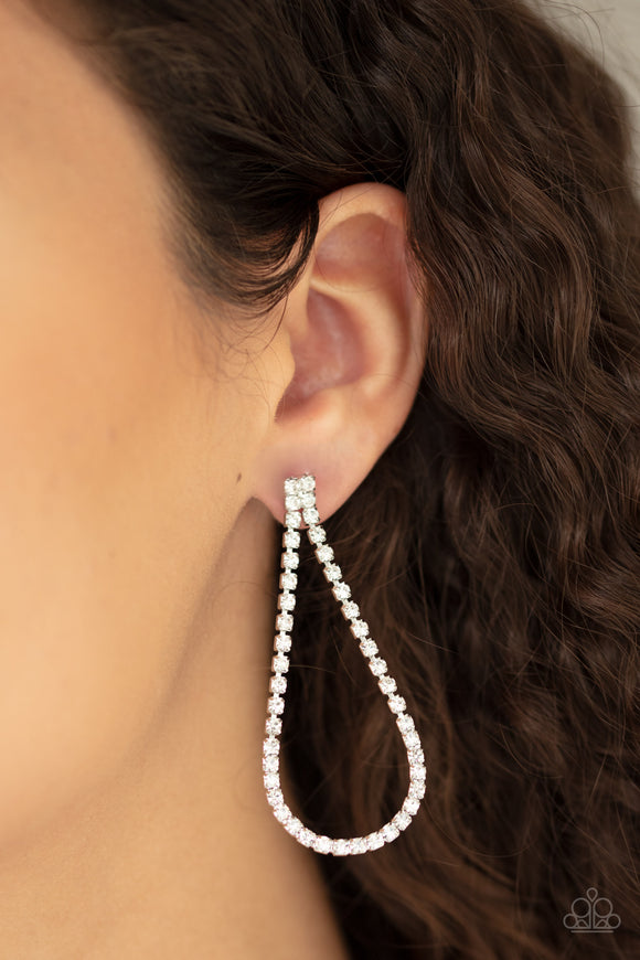 Diamond Drops- White Post Earring