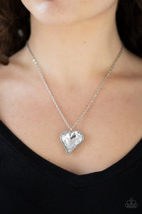 Heart Flutter- White Necklace