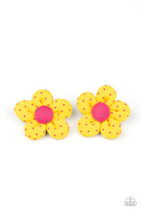 Polka Dotted Delight - Yellow Hair Clips