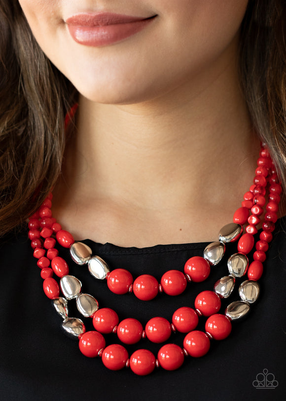 Flamingo Flamboyance- Red Necklace