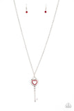 Unlock Your Heart- Red Necklace