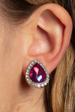 Cosmic Castles - Pink Clip-On Earring