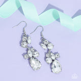 Rhinestone Reveler - White Earring