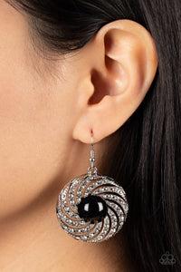 Vintage Vortex - Black Earring