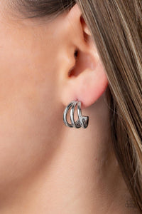 TRIPLE Down - Silver Earring