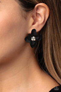 Jovial Jasmine - Black Earring