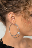 Theater HOOP - White Earring