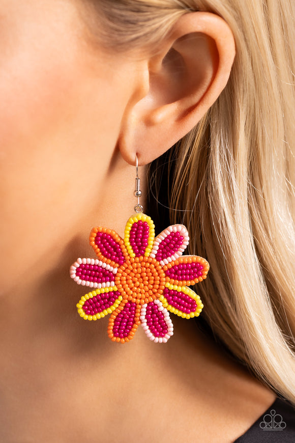 Decorated Daisies - Pink Earring