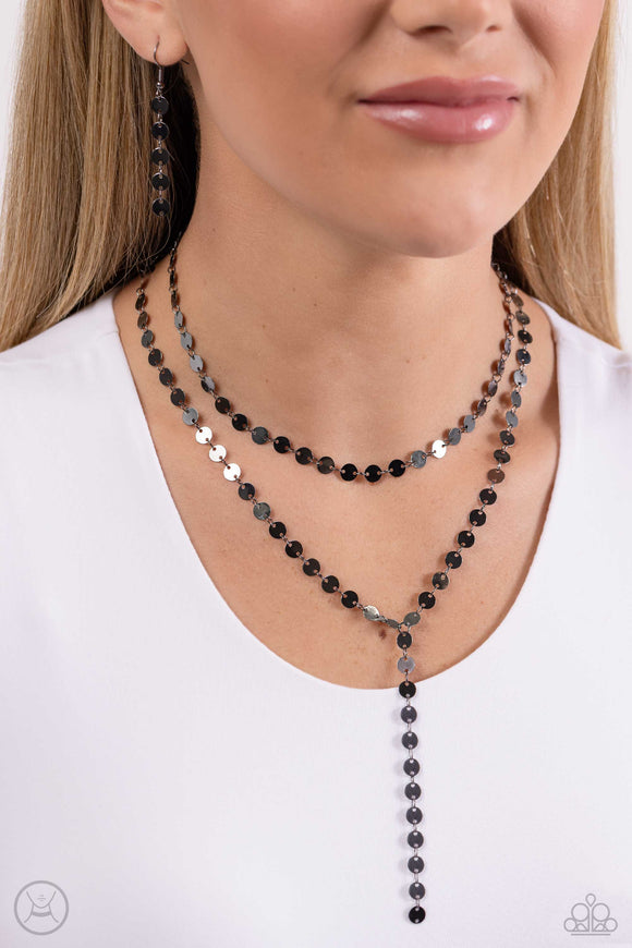 Reeling in Radiance - Black Necklace