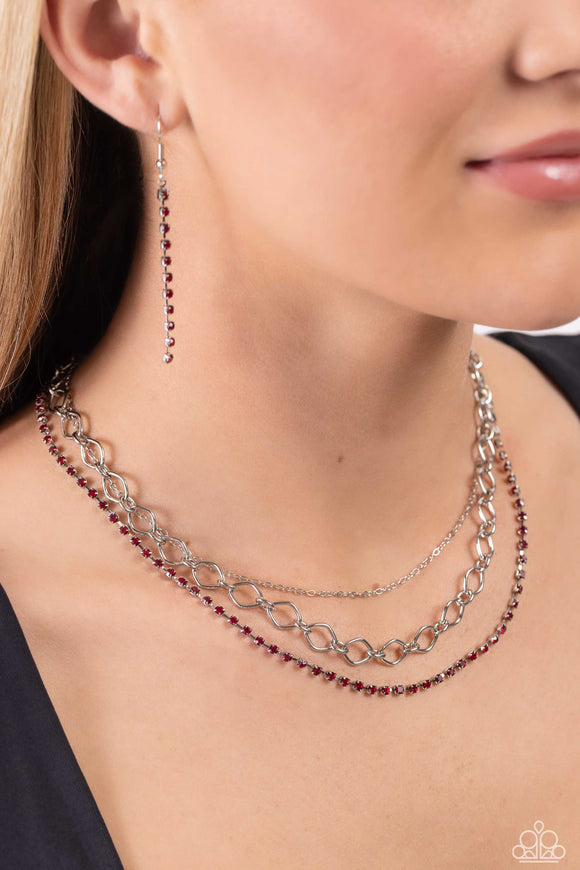 Tasteful Tiers - Red Necklace