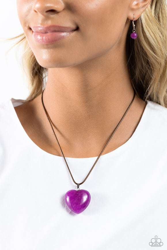 Serene Sweetheart - Purple Necklace